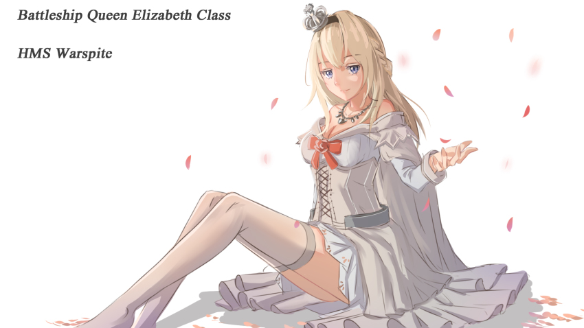 10s, 1girl, bare_shoulders, blonde_hair, blue_eyes, braid, character_name, crown