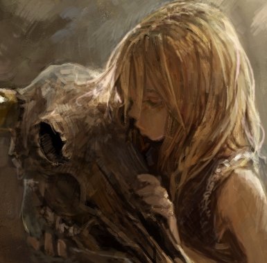 androgynous, bad_id, bad_pixiv_id, blonde_hair, burari, gender_request, kiss, kissing_skull