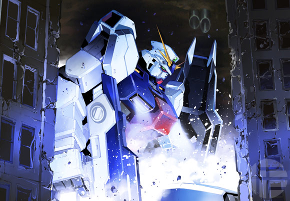 ark_performance, beam_rifle, building, energy_gun, gundam, gundam:_twilight_axis, gundam_tristan, mecha