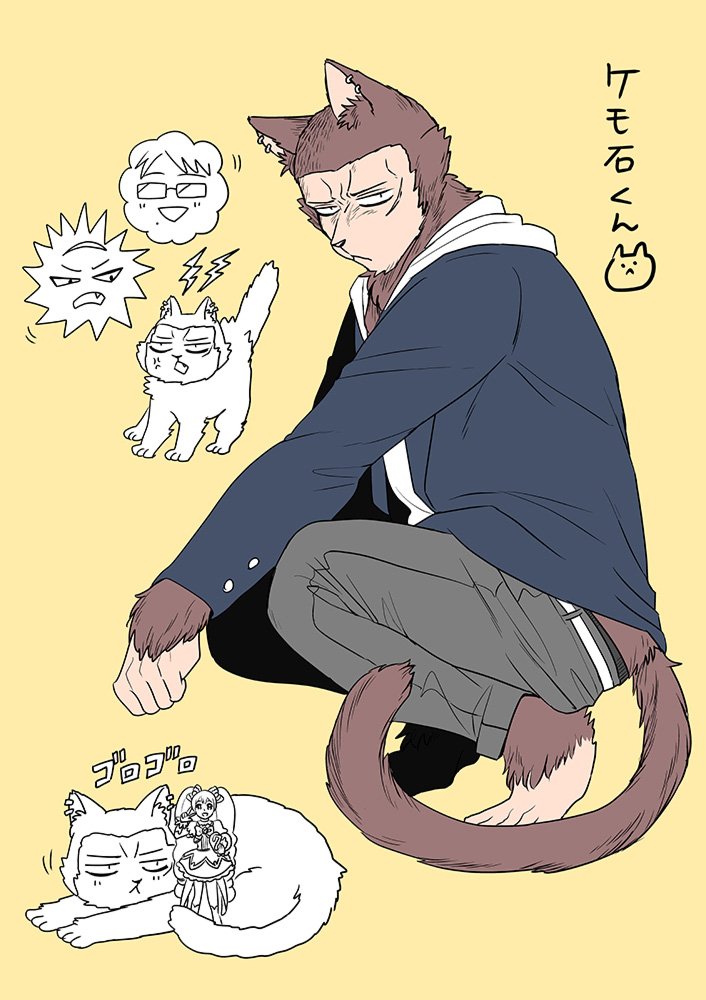 1boy, alice_girls_shiny_heart, bad_id, bad_twitter_id, blazer, brown_hair, ear_piercing, figure