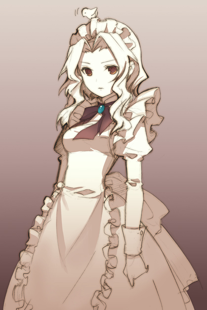 00s, 1girl, animal, animal_on_head, apron, bad_id, bad_pixiv_id, bird