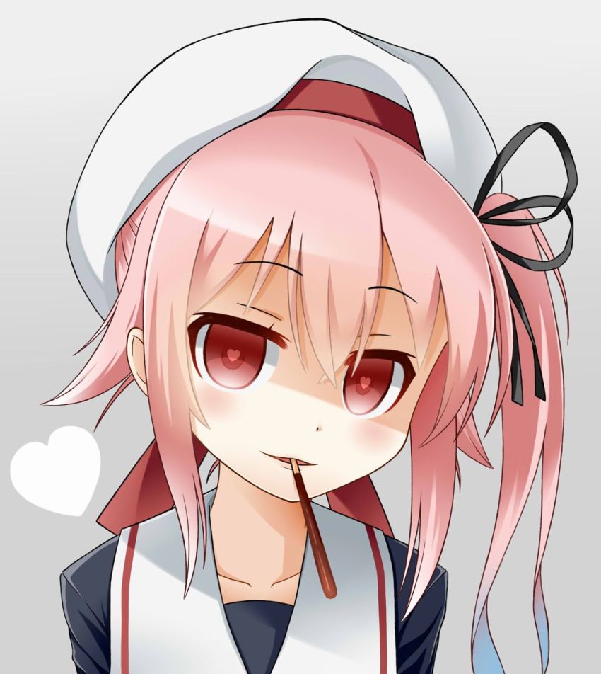 10s, 1girl, beret, black_ribbon, black_serafuku, blue_hair, commentary_request, cowboy_shot