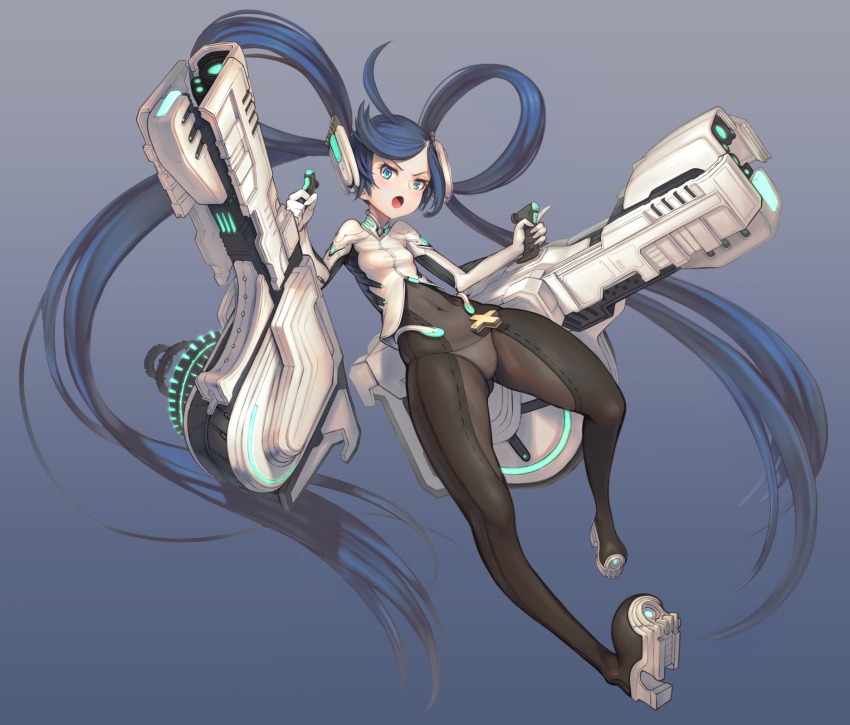 1girl, bad_id, bad_pixiv_id, black_hair, blue_eyes, bodysuit, breasts, colored_eyelashes