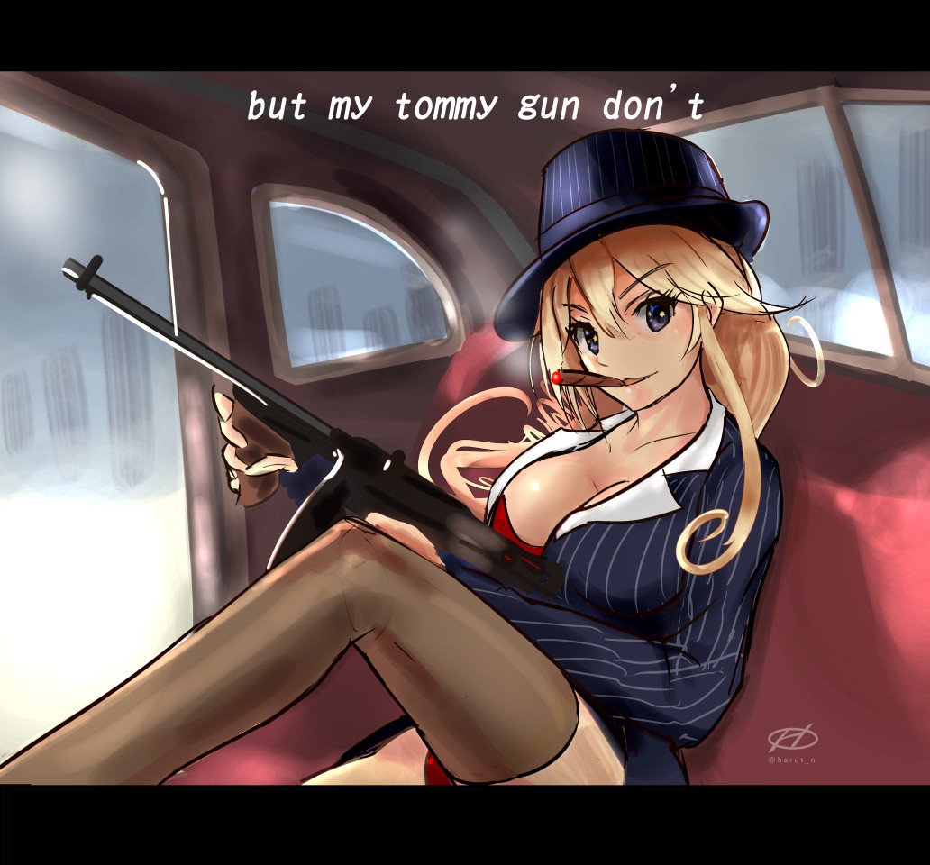 10s, 1girl, blonde_hair, blue_eyes, bra, breasts, brown_thighhighs, car