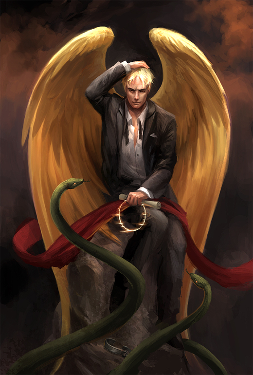 1boy, blonde_hair, crown, dc_comics, formal_clothes, looking_at_viewer, lucifer_(series), lucifer_morningstar