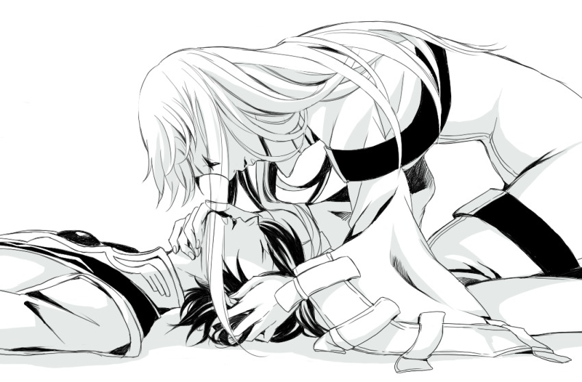 00s, 1boy, 1girl, bad_id, bad_pixiv_id, black_hair, c.c., code_geass