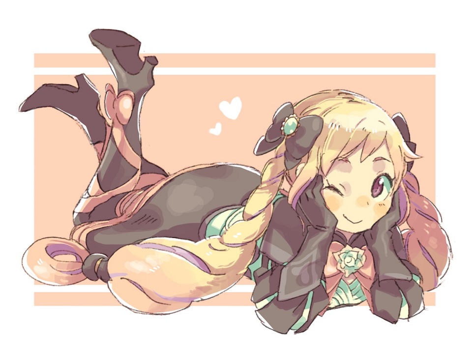 1girl, aisutabetao, black_bow, black_gloves, blonde_hair, boots, bow, elise_(fire_emblem)