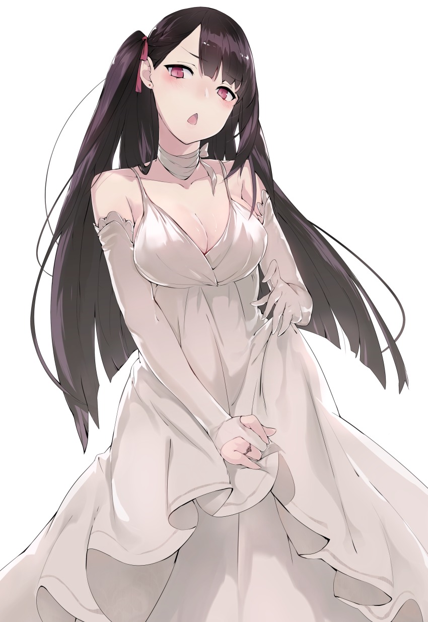 1girl, absurdres, alternate_costume, bad_id, bad_pixiv_id, blush, breasts, bridal_gauntlets