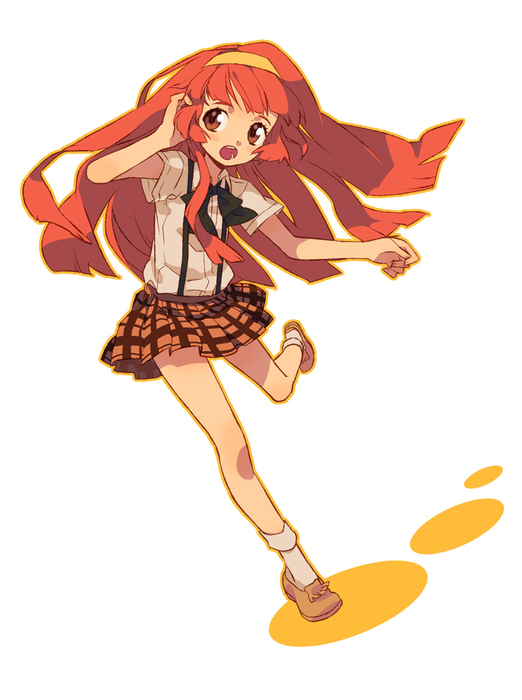 00s, 1girl, bad_id, bad_pixiv_id, brown_eyes, female_focus, full_body, hairband