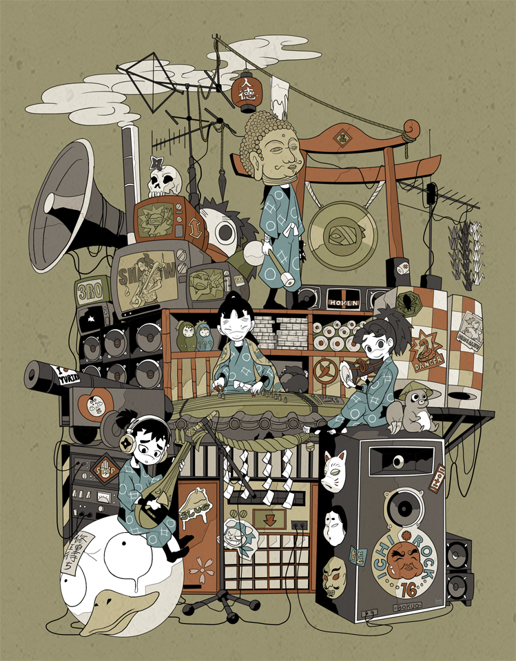 4boys, :>, :o, ^_^, annotated, arms_at_sides, arrow_(symbol), bandaged_arm