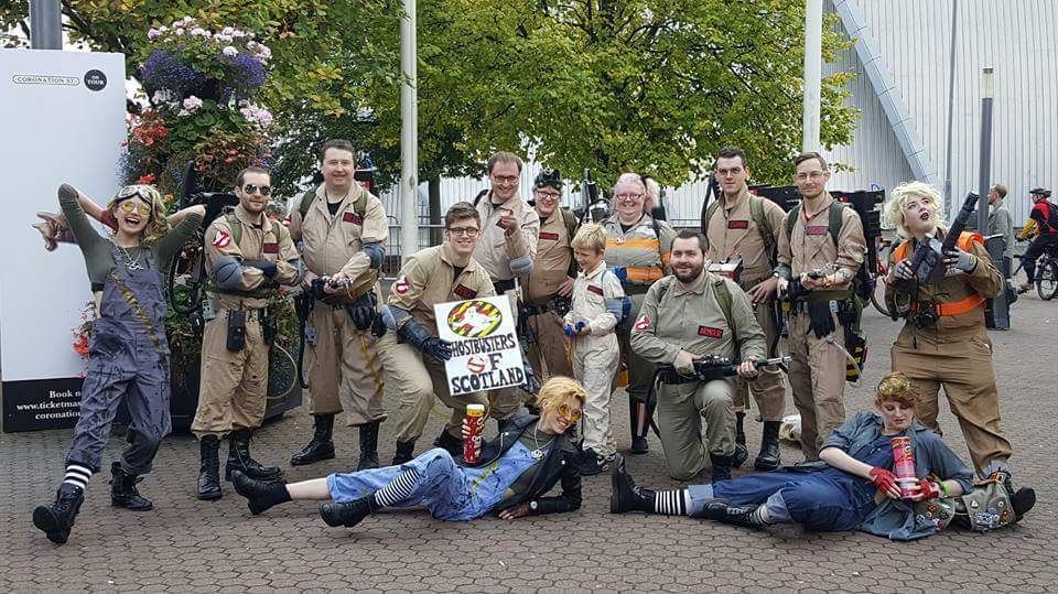 cosplay, ghostbusters, ghostbusters_of_scotland, glasgow_(scotland), mcm, multiple_boys, multiple_girls, photo_(medium), scotland