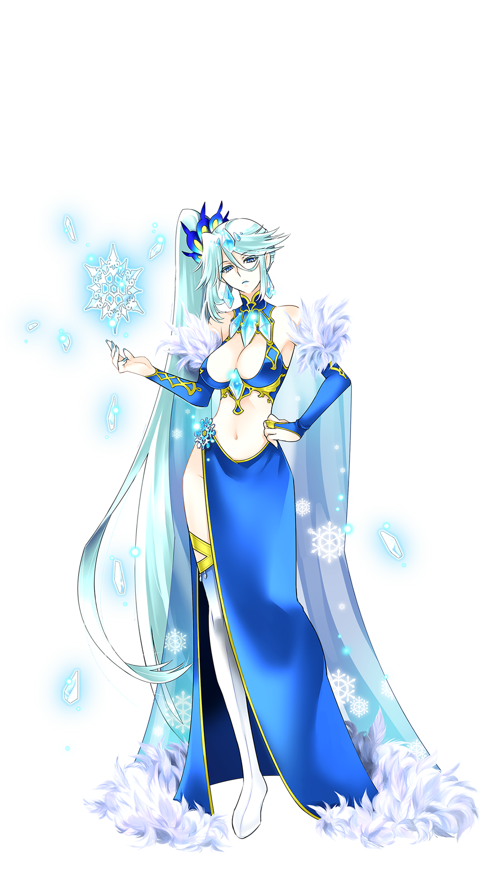 1girl, aqua_hair, bare_shoulders, blue_eyes, blue_hair, blue_nails, boots, breasts