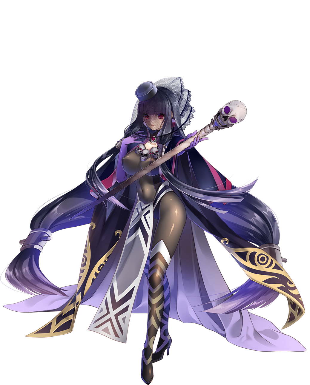 1girl, agnes_(sennen_sensou_aigis), black_boots, boots, breasts, cape, covered_navel, dmm