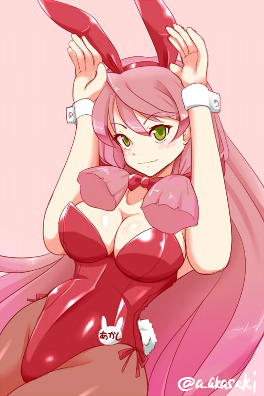 10s, 1girl, akai_akasaki, akashi_(kancolle), alternate_costume, animal_ears, bare_shoulders, blush