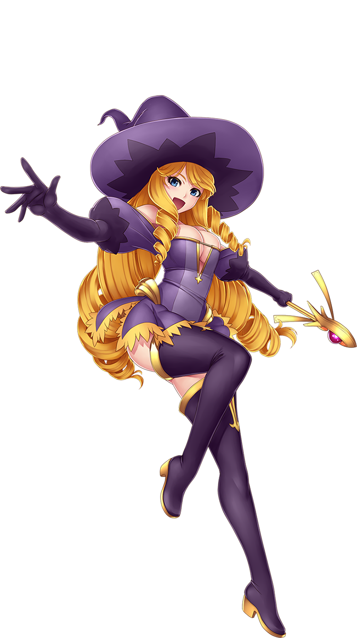 1girl, bare_shoulders, blonde_hair, blue_eyes, boots, breasts, calliope_(sennen_sensou_aigis), cleavage