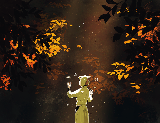 1boy, animal, arm_guards, back, bad_id, bad_pixiv_id, brown_hair, bug