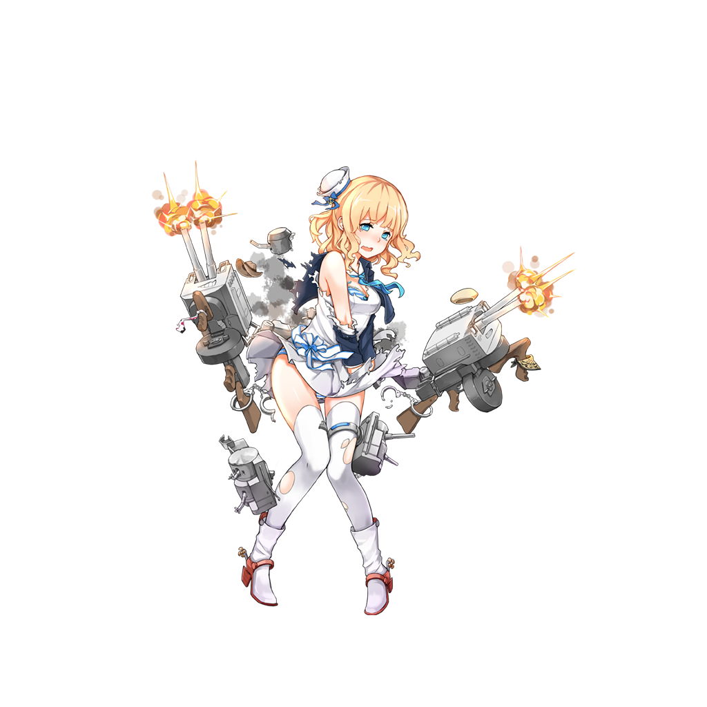 15k, 1girl, anchor, beret, blonde_hair, blue_bow, blue_eyes, blue_jacket