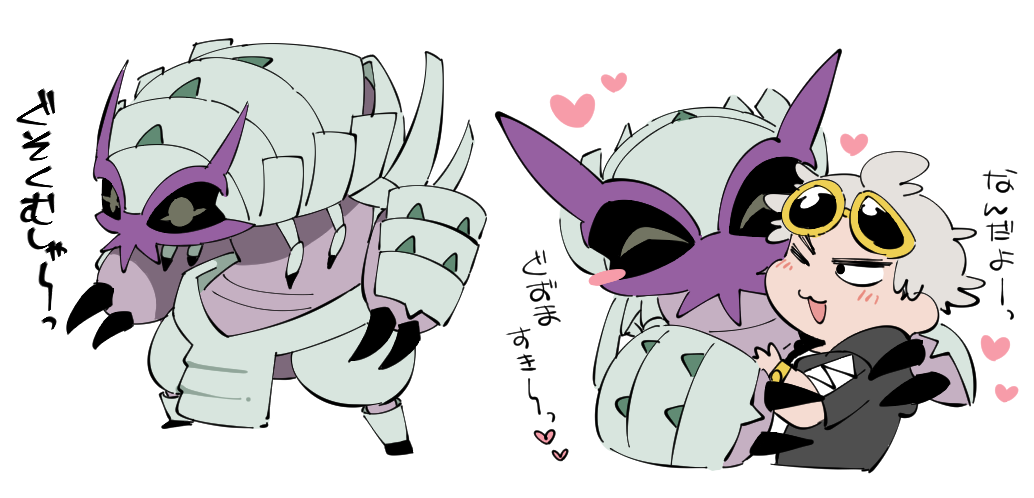 >;3, >;d, 1boy, ;3, ;d, blush, blush_stickers, cheek_press