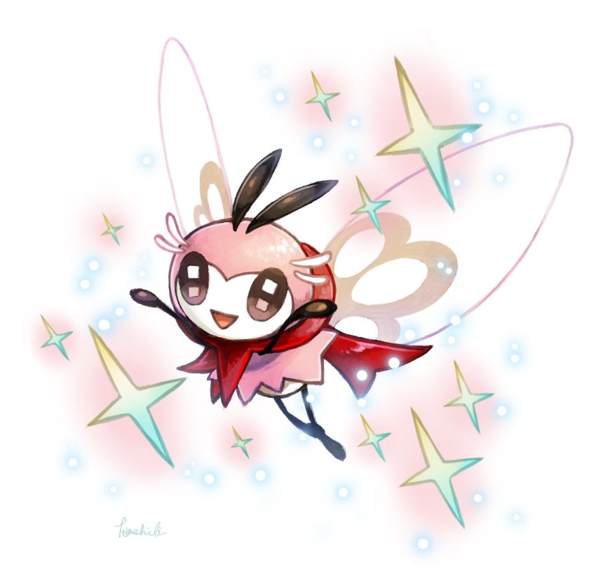 :d, alternate_color, antennae, bug, flying, gen_7_pokemon, hashibi_rokou, highres