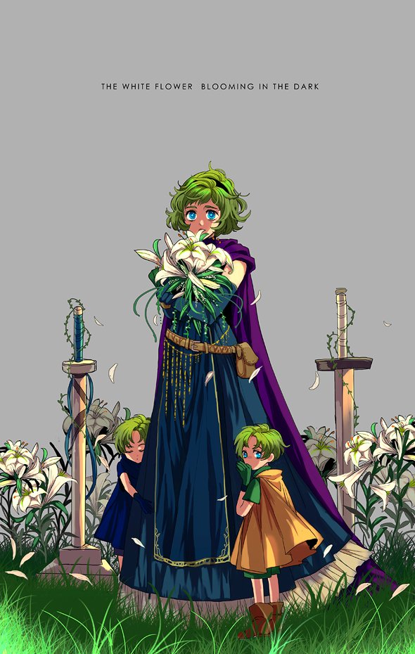 1girl, 2boys, blue_eyes, english_text, european_clothes, closed_eyes, fire_emblem, fire_emblem:_the_binding_blade