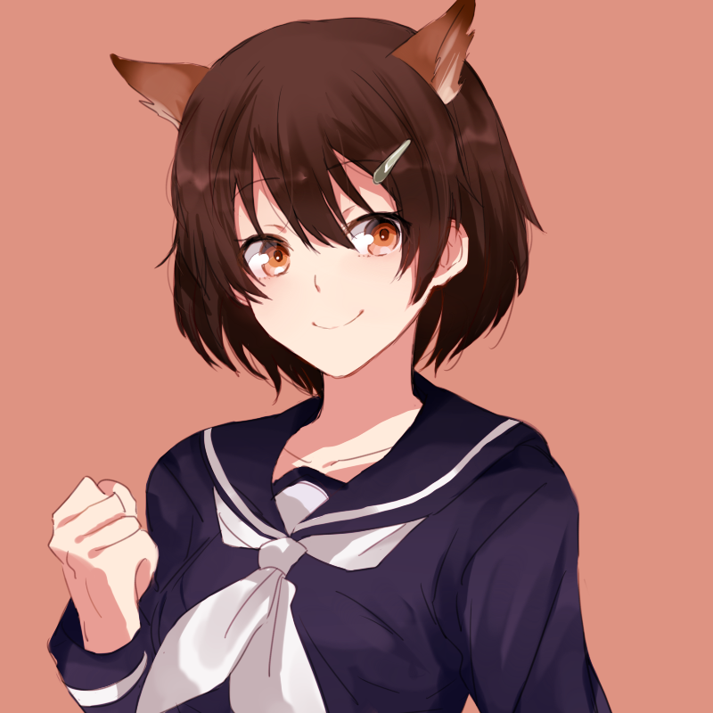 10s, 1girl, animal_ear_fluff, animal_ears, brave_witches, brown_eyes, brown_hair, clenched_hand