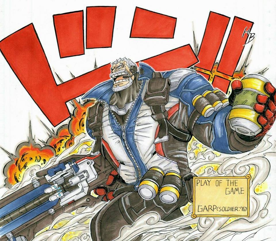 1boy, cosplay, explosive, grenade, han_seok-bum, male_focus, monkey_d._garp, official_style