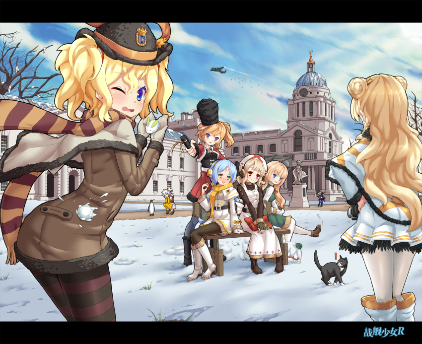 !, 6+girls, aircraft, airplane, alternate_costume, amethyst_(warship_girls_r), ardent_(warship_girls_r), barfleur_(warship_girls_r)