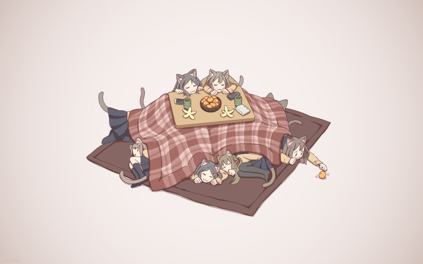 6+girls, :3, absurdres, animal_ears, bad_id, bad_pixiv_id, black_skirt, black_socks