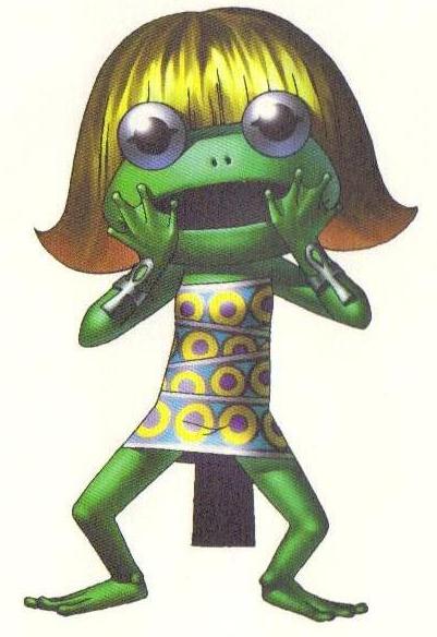 blonde_hair, frog, heqet, kazuma_kaneko, megami_tensei, official_art, shin_megami_tensei