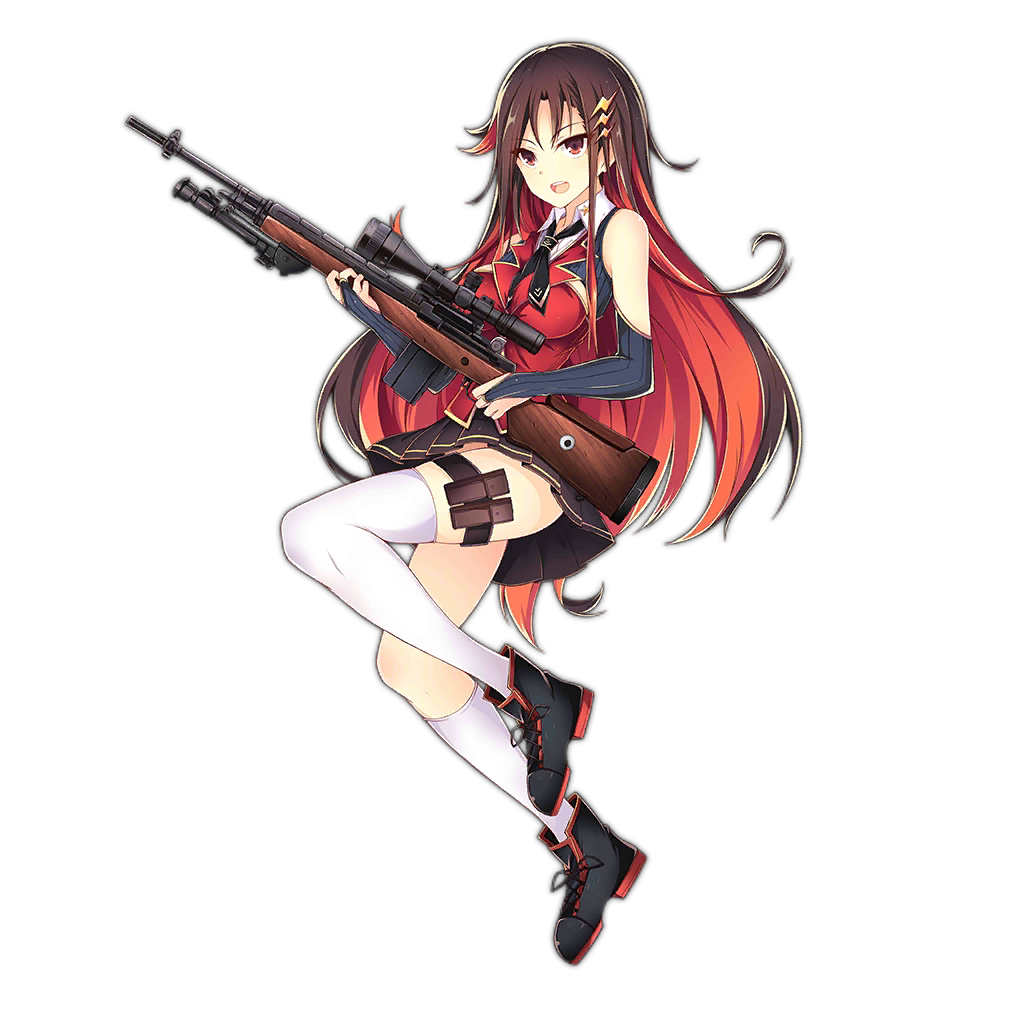1girl, bipod, black_skirt, boots, bridal_gauntlets, brown_hair, female_focus, full_body