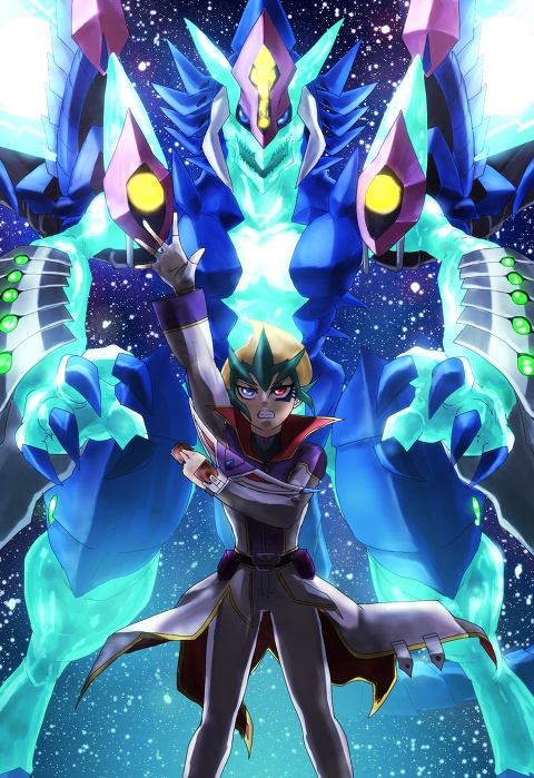 1boy, blue_hair, dragon, galaxy-eyes, male_focus, photon, solo, tenjo_kaito, yu-gi-oh!, yuu-gi-ou, yuu-gi-ou_zexal