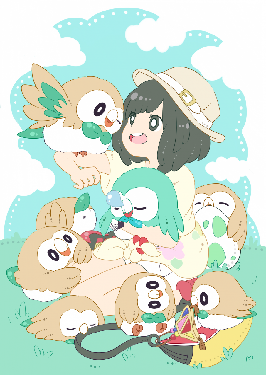 1girl, alternate_color, animal_on_arm, anus, bag, beak, belt, bird