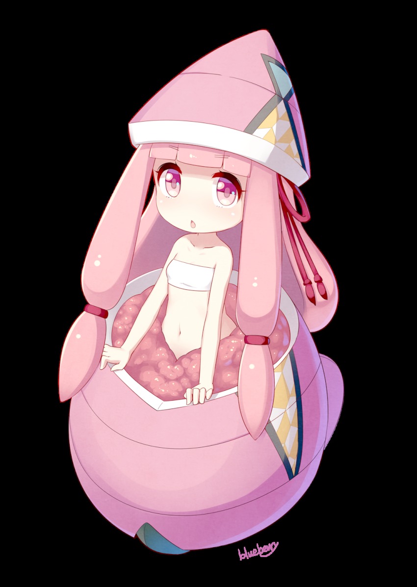 1girl, artist_name, bare_arms, bare_shoulders, blueberry_(5959), blunt_bangs, breasts, chestnut_mouth