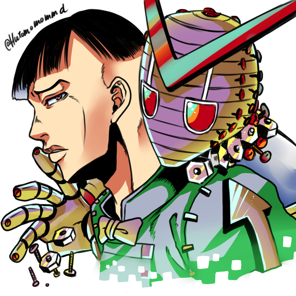 1boy, arrow_(symbol), black_hair, bow, bowtie, higashikata_joshu, hutomomo_syobou, jojo_no_kimyou_na_bouken