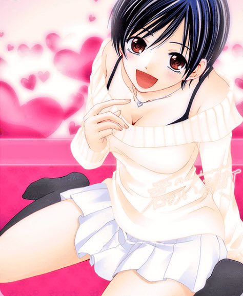 1girl, :d, bare_shoulders, black_socks, blue_hair, breasts, casual, cleavage