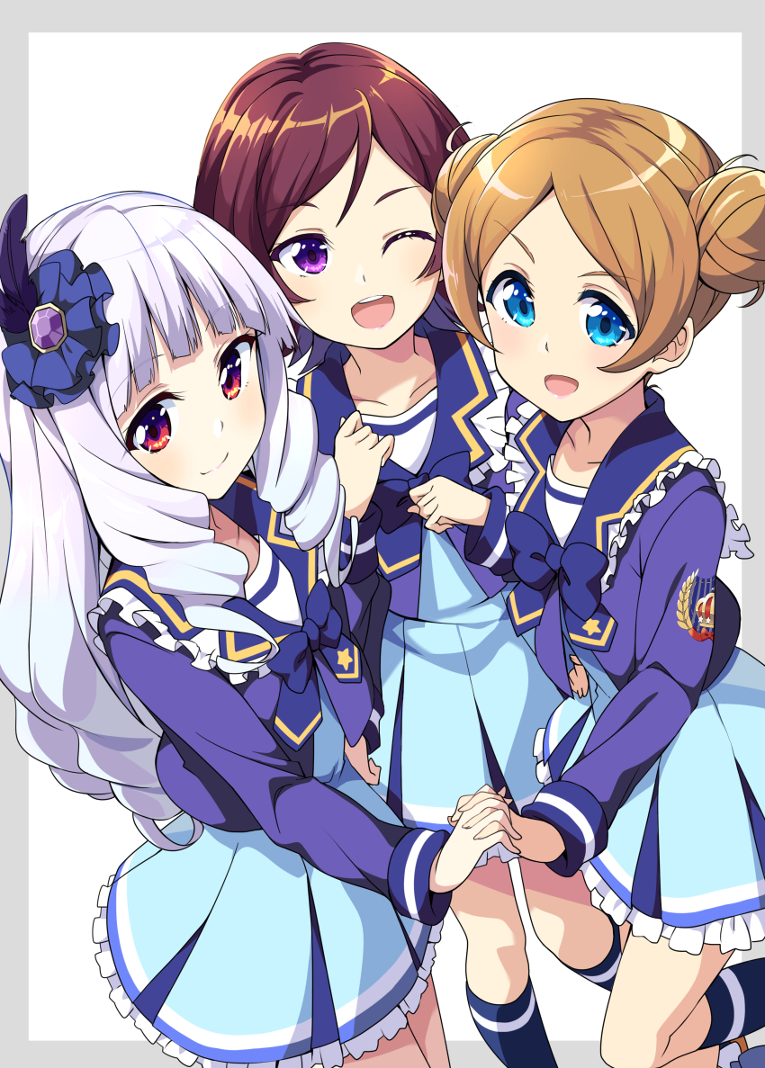10s, 3girls, ;d, absurdres, aikatsu!, aikatsu!_(series), aikatsu_stars!, ashida_yuuri