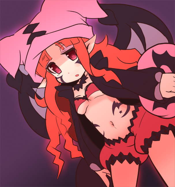 1girl, black_wings, breasts, demon_tail, duel_monster, female_focus, garoudo_(kadouhan'i), ghostrick_socuteboss