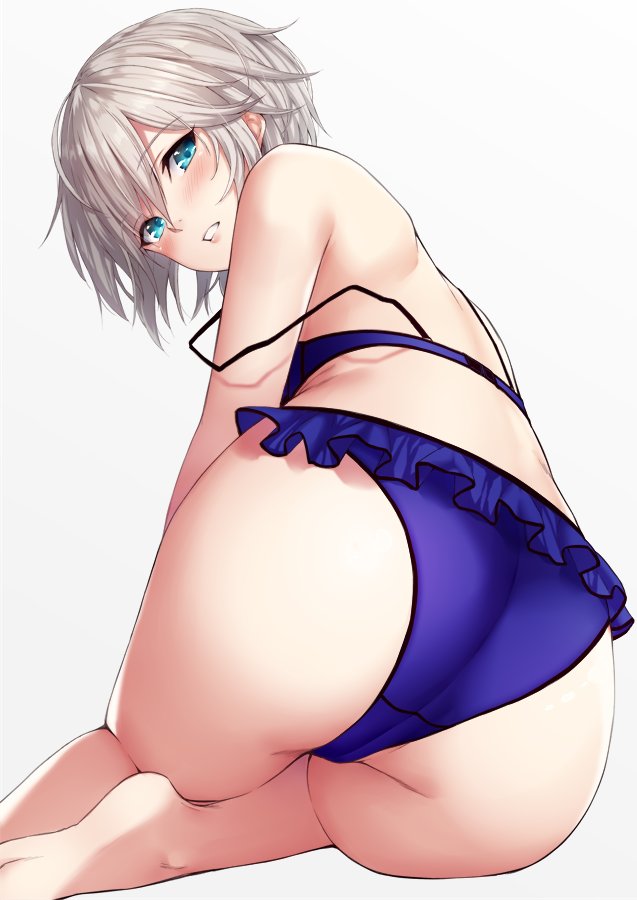 10s, anastasia_(idolmaster), ass, bad_id, bad_twitter_id, barefoot, bikini, blue_eyes