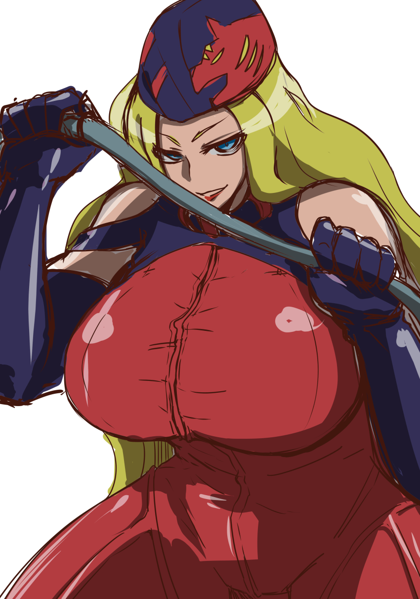 10s, 1girl, absurdres, artist_request, blonde_hair, blue_eyes, breasts, elbow_gloves