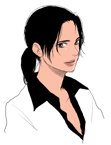 1girl, aurum, aurum_(heyyou), black_hair, brown_eyes, female_focus, lips, long_hair, lowres, metal_gear_(series), metal_gear_solid, metal_gear_solid_4:_guns_of_the_patriots, naomi_hunter, ponytail, solo, upper_body