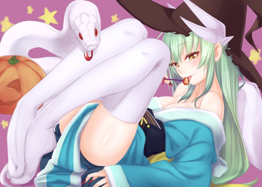 1girl, aqua_hair, bad_id, bad_pixiv_id, bare_shoulders, breasts, bugbook, candy