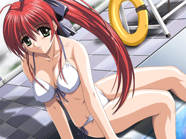 1girl, bikini, breasts, chiba_chinatsu, cleavage, covered_erect_nipples, female_focus, game_cg