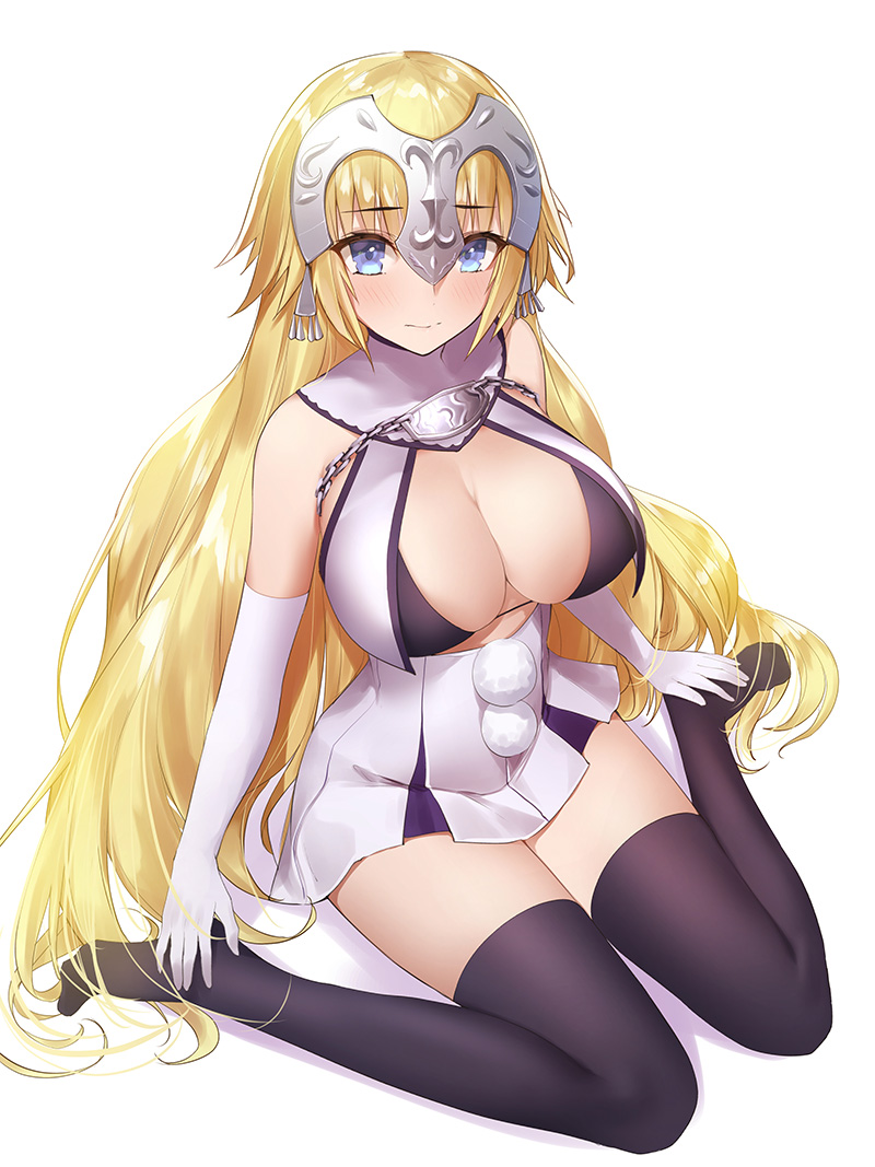 1girl, artist_name, bikini, bikini_top_only, black_thighhighs, blonde_hair, blue_eyes, blush