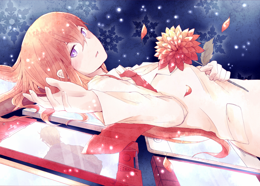 1boy, 1girl, axi125, back, bad_id, bad_pixiv_id, blue_eyes, blush