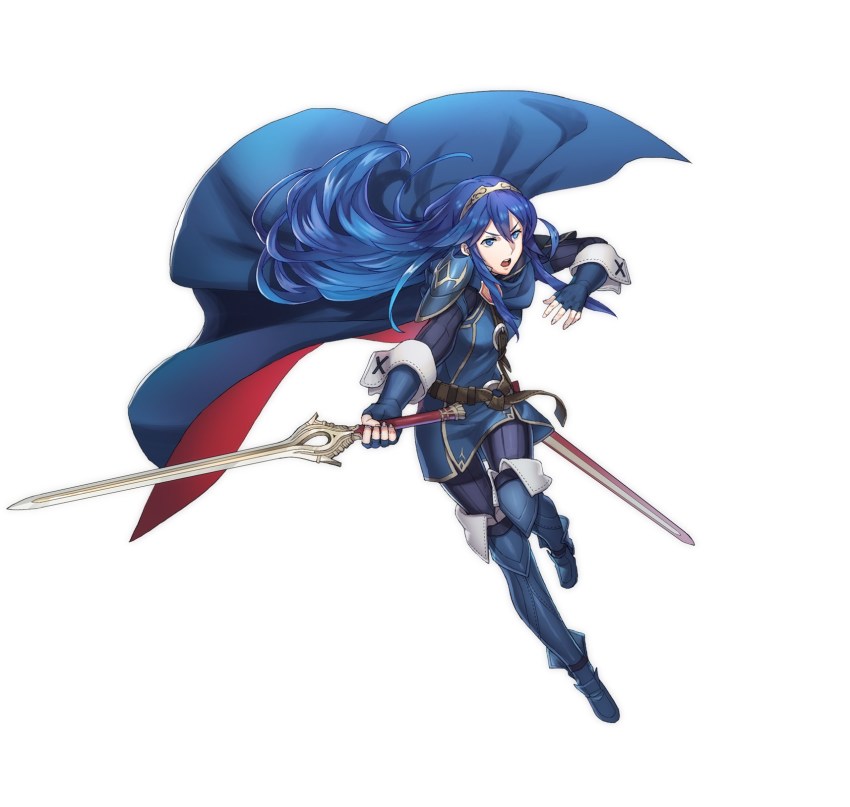1girl, blue_eyes, blue_hair, cape, female_focus, fingerless_gloves, fire_emblem, fire_emblem_awakening