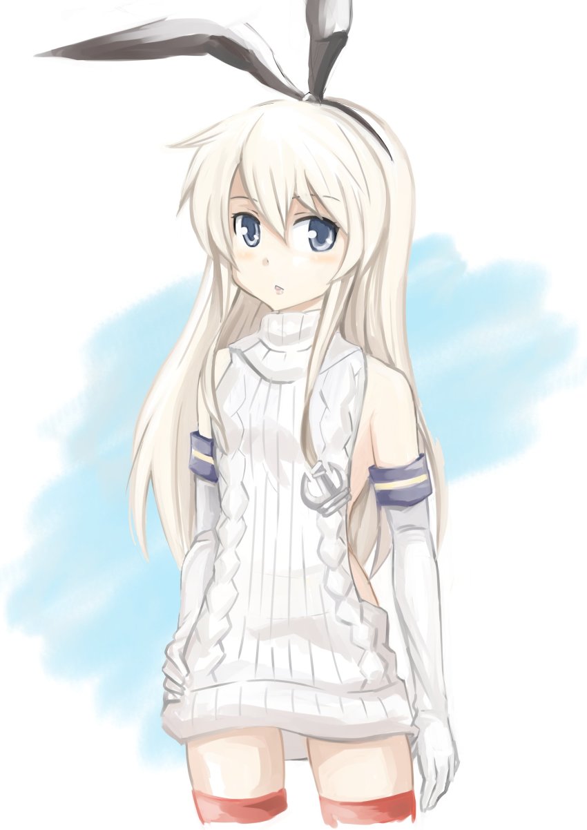 10s, 1girl, absurdres, anchor_hair_ornament, animal_ears, arm_at_side, backless_outfit, blonde_hair