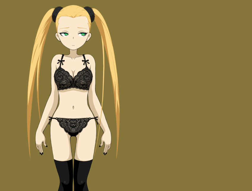 10s, 1girl, aoki_hagane_no_arpeggio, bad_id, bad_pixiv_id, black_bra, black_nails, black_panties