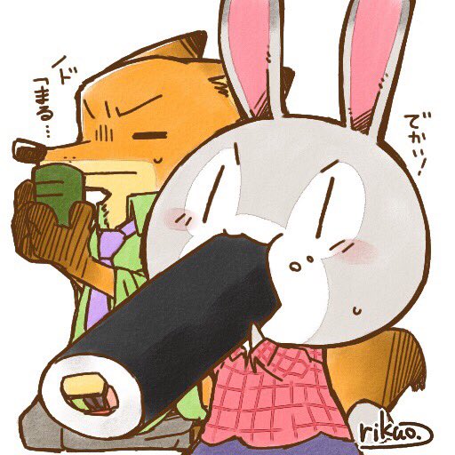 1boy, 1girl, black_eyes, rabbit, fox, furry, judy_hopps, nick_wilde