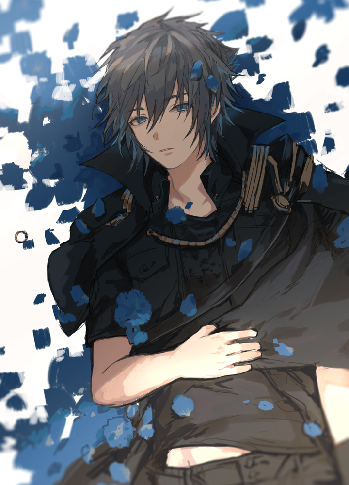 10s, 1boy, bad_id, bad_pixiv_id, black_hair, blue_eyes, cape, ecrumist