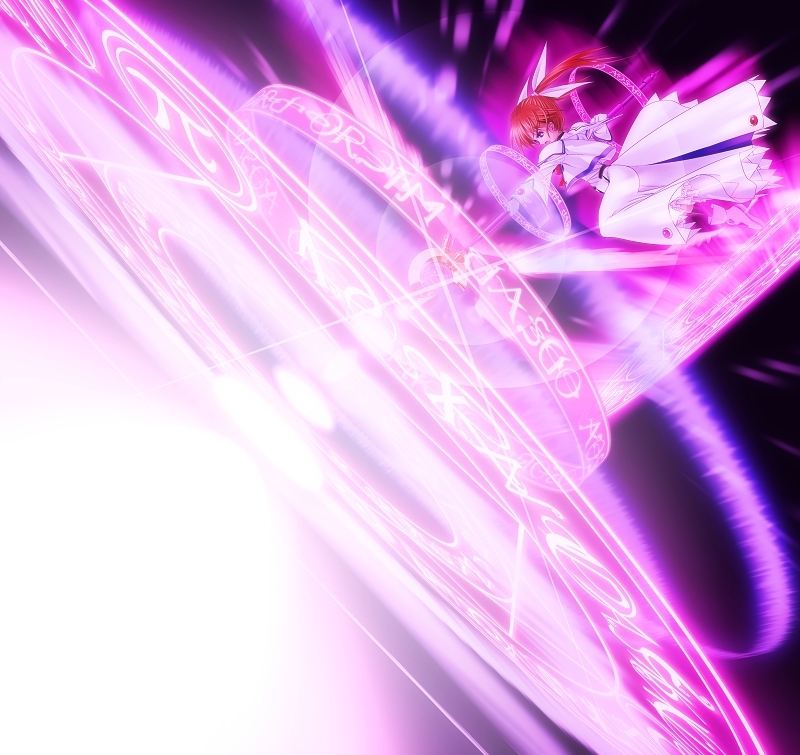 00s, 1girl, energy_wings, female_focus, lyrical_nanoha, magic_circle, magical_girl, mahou_shoujo_lyrical_nanoha